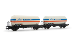 Rivarossi HR6643 - H0 - 2-tlg. Set Gaskesselwagen Linde, DB, Ep. IV